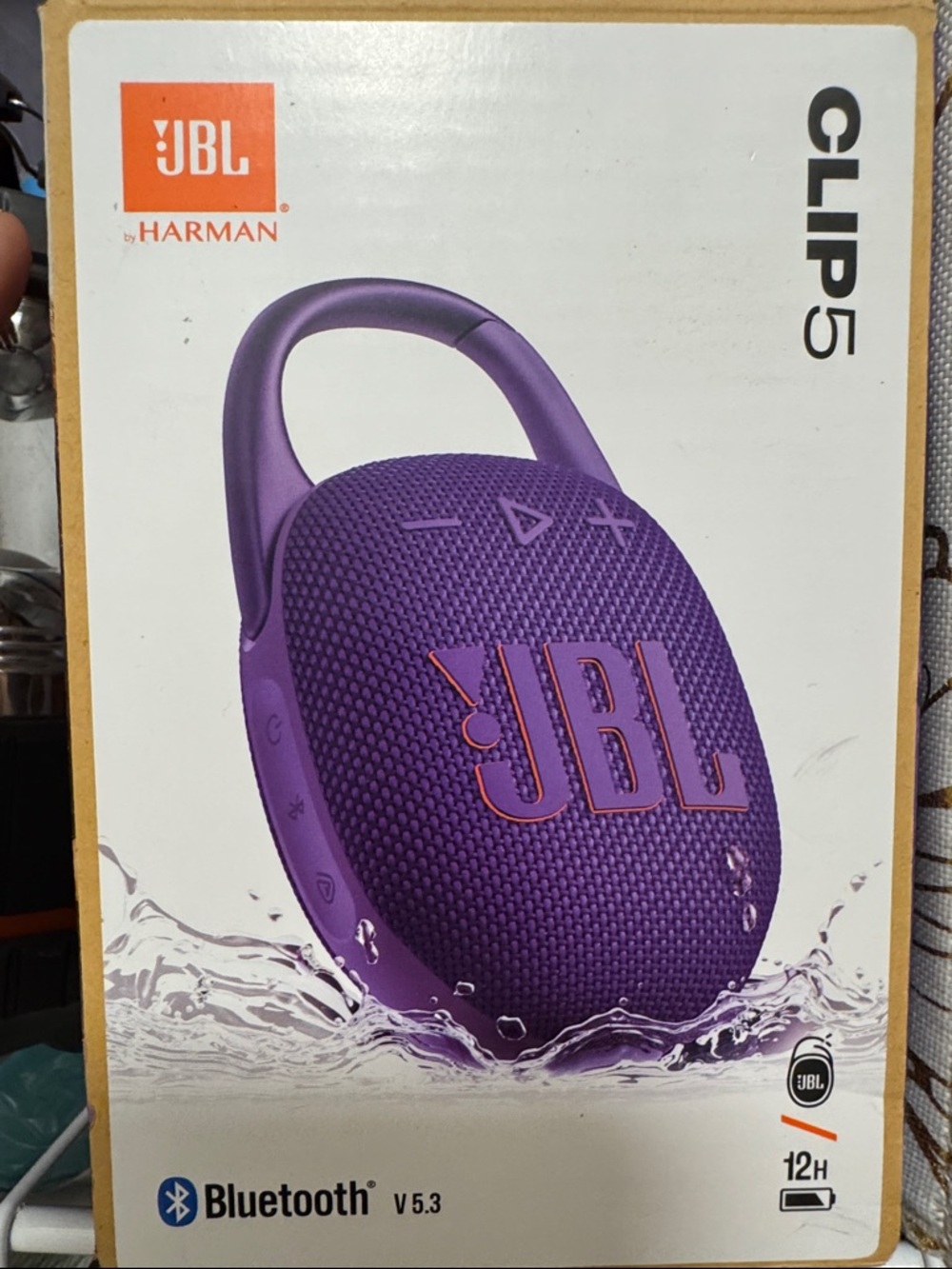 JBL Purple Clip 5 Portable Bluetooth Speaker